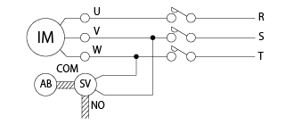 2.（1）項と同一動作ですが制動時の応答性が遅れます。（3.7kW：35ms → 100ms）