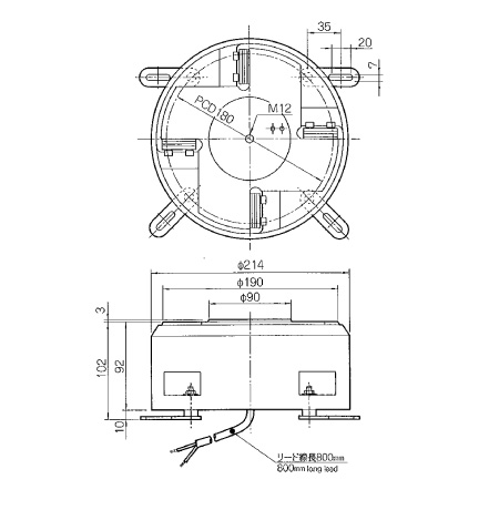 振動機外形寸法図